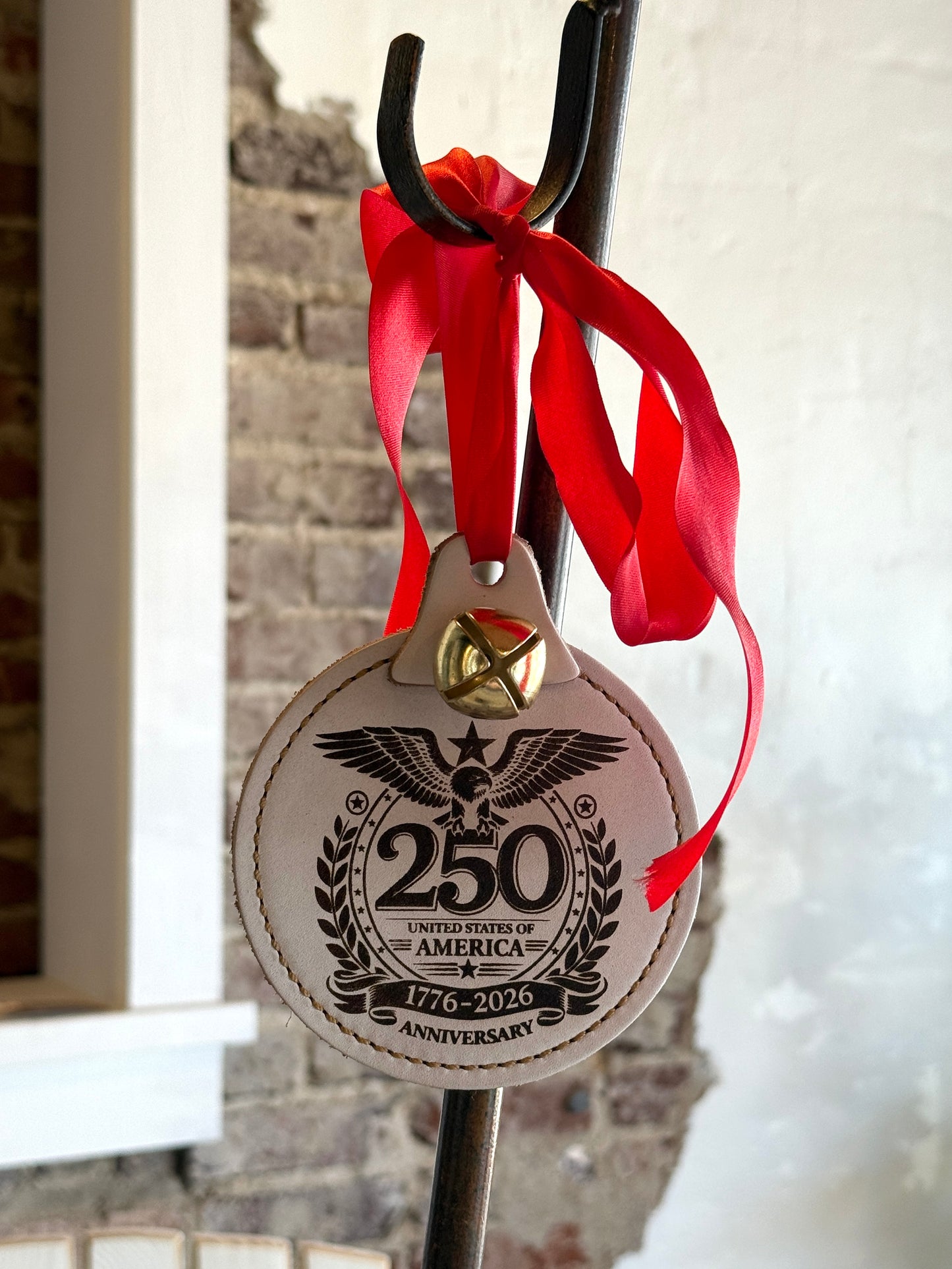 "250 USA Anniversary" Leather Plate with Bell