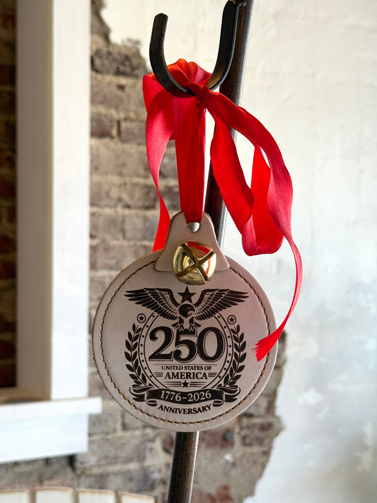 "250 USA Anniversary" Leather Plate with Bell