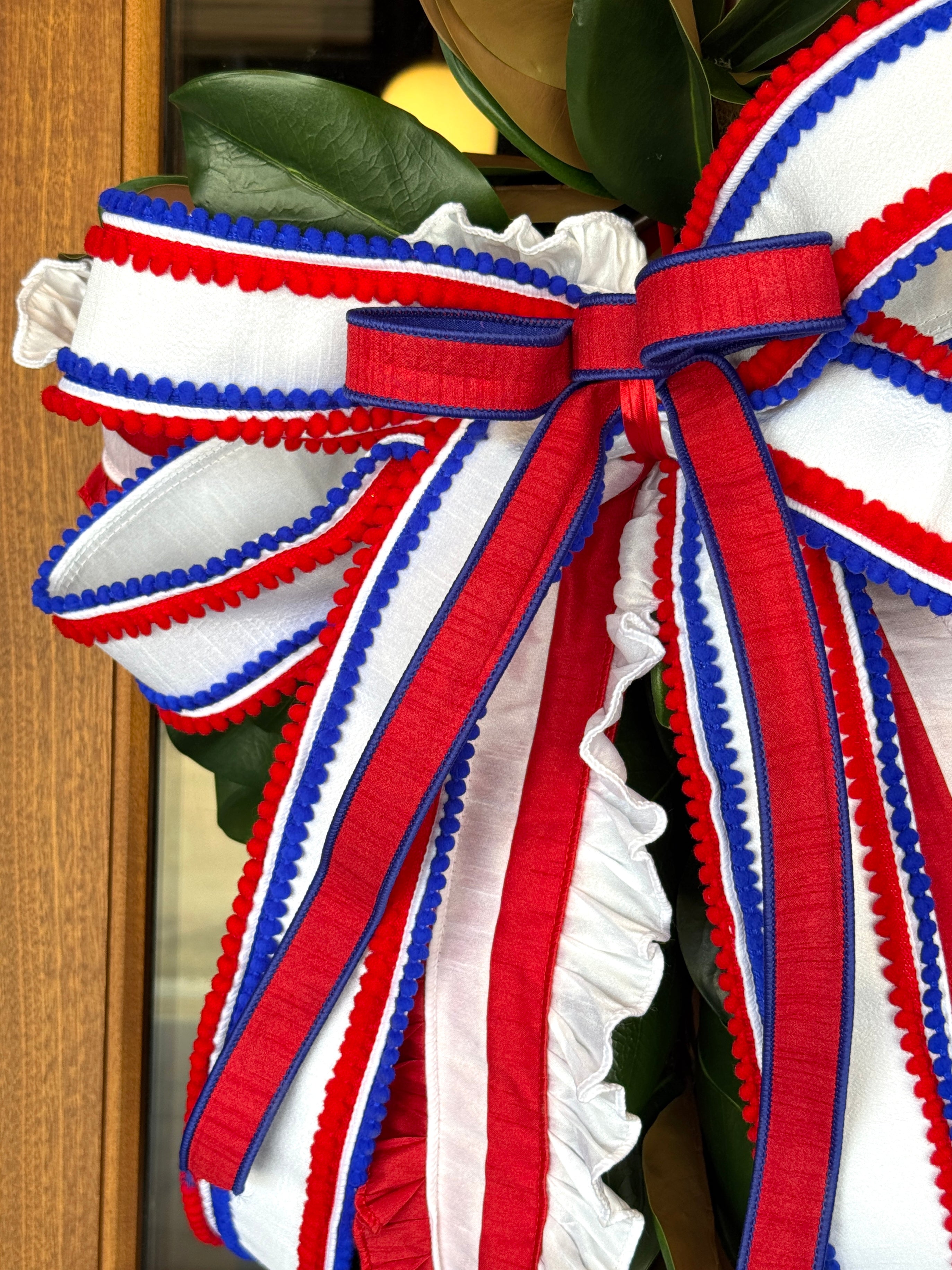 Red, White, and Ruffle Bow