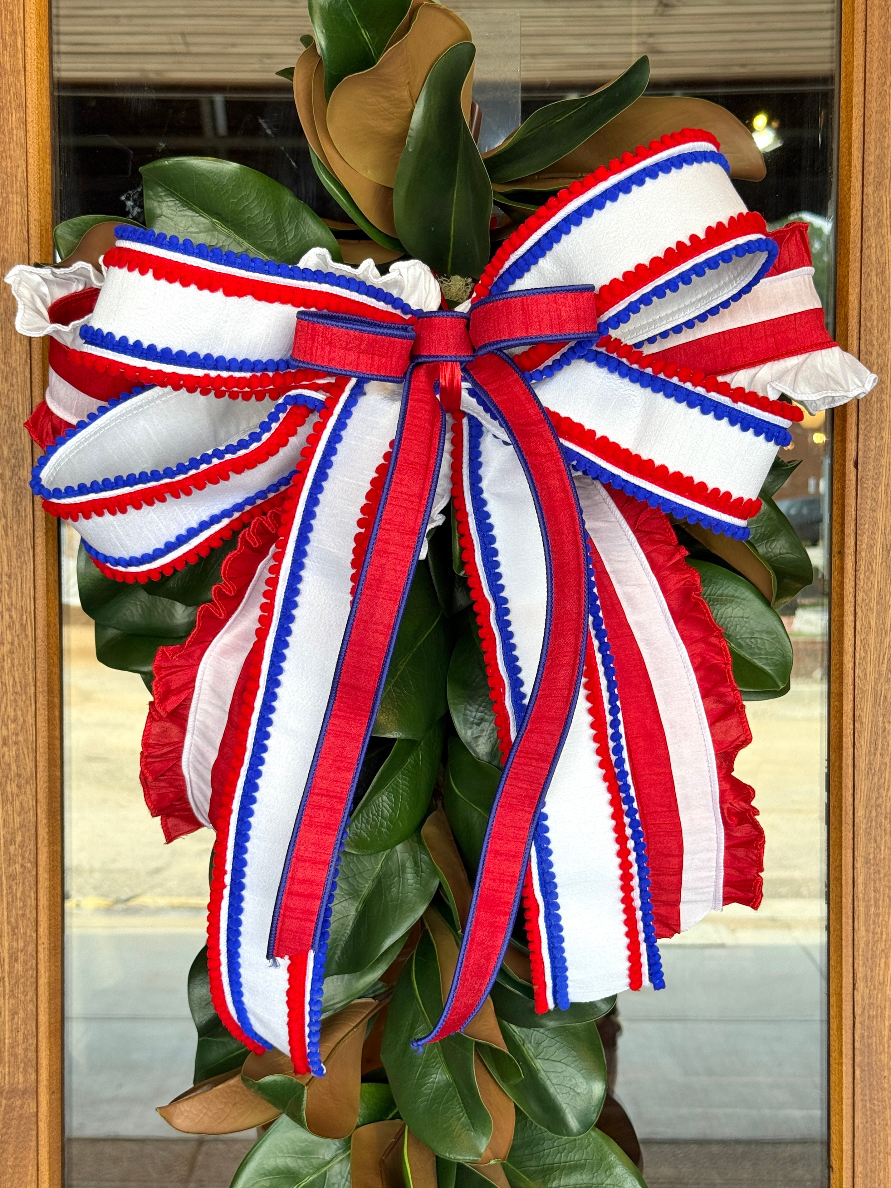 Red, White, and Ruffle Bow