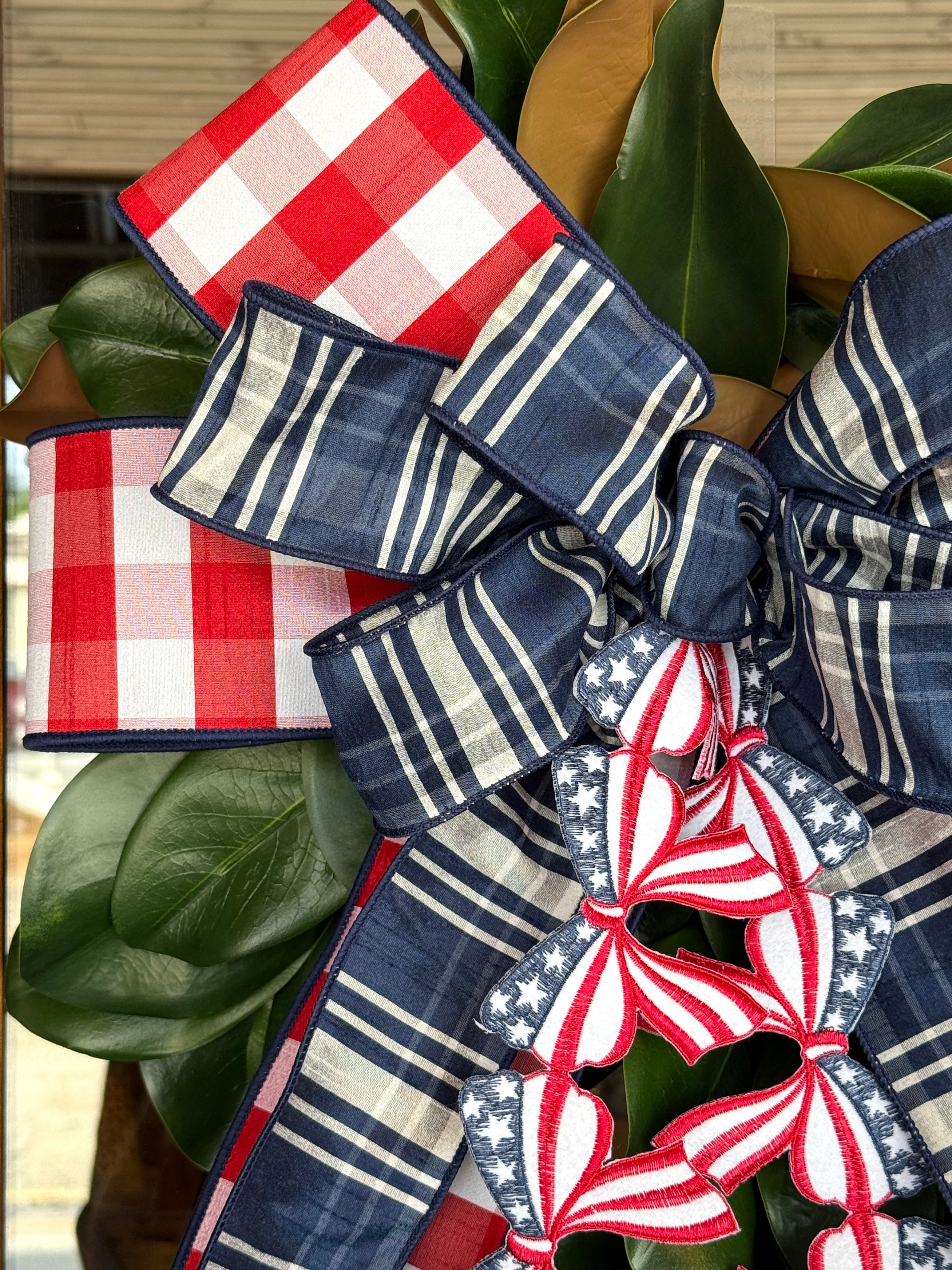 Patriotic Plaid Bow