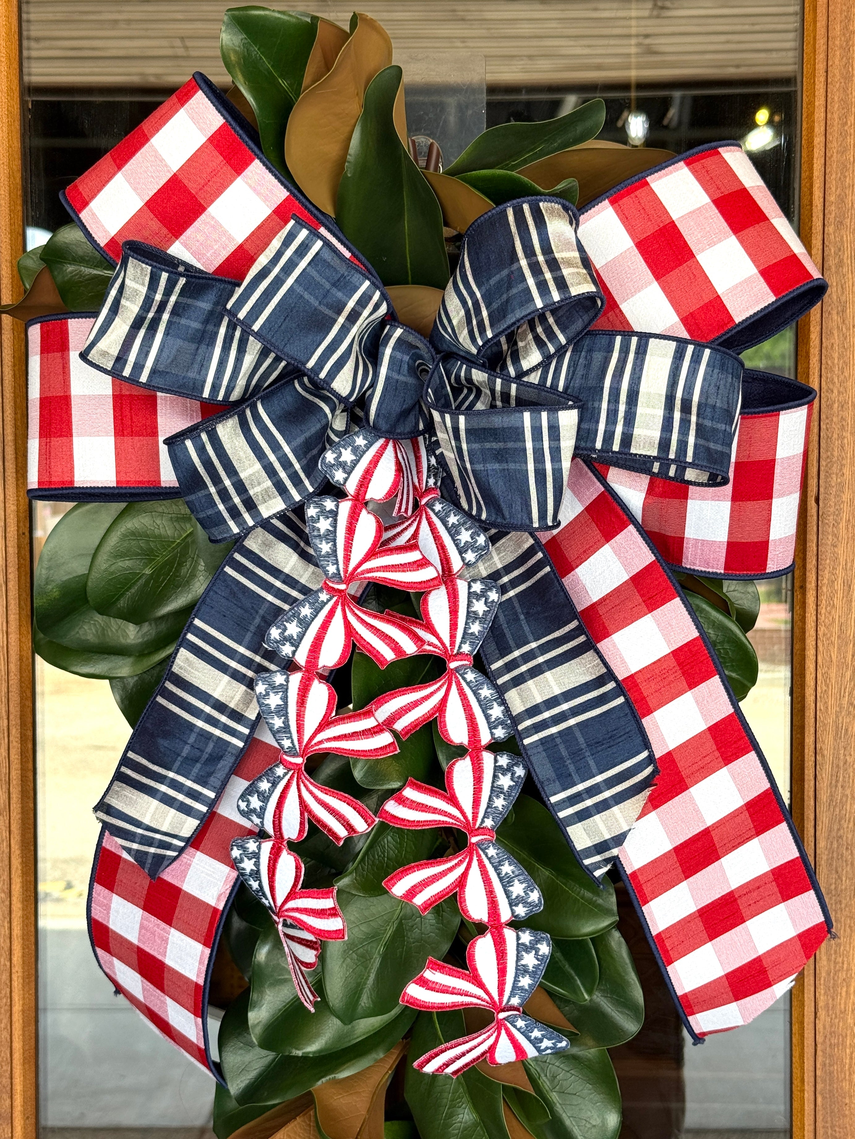 Patriotic Plaid Bow