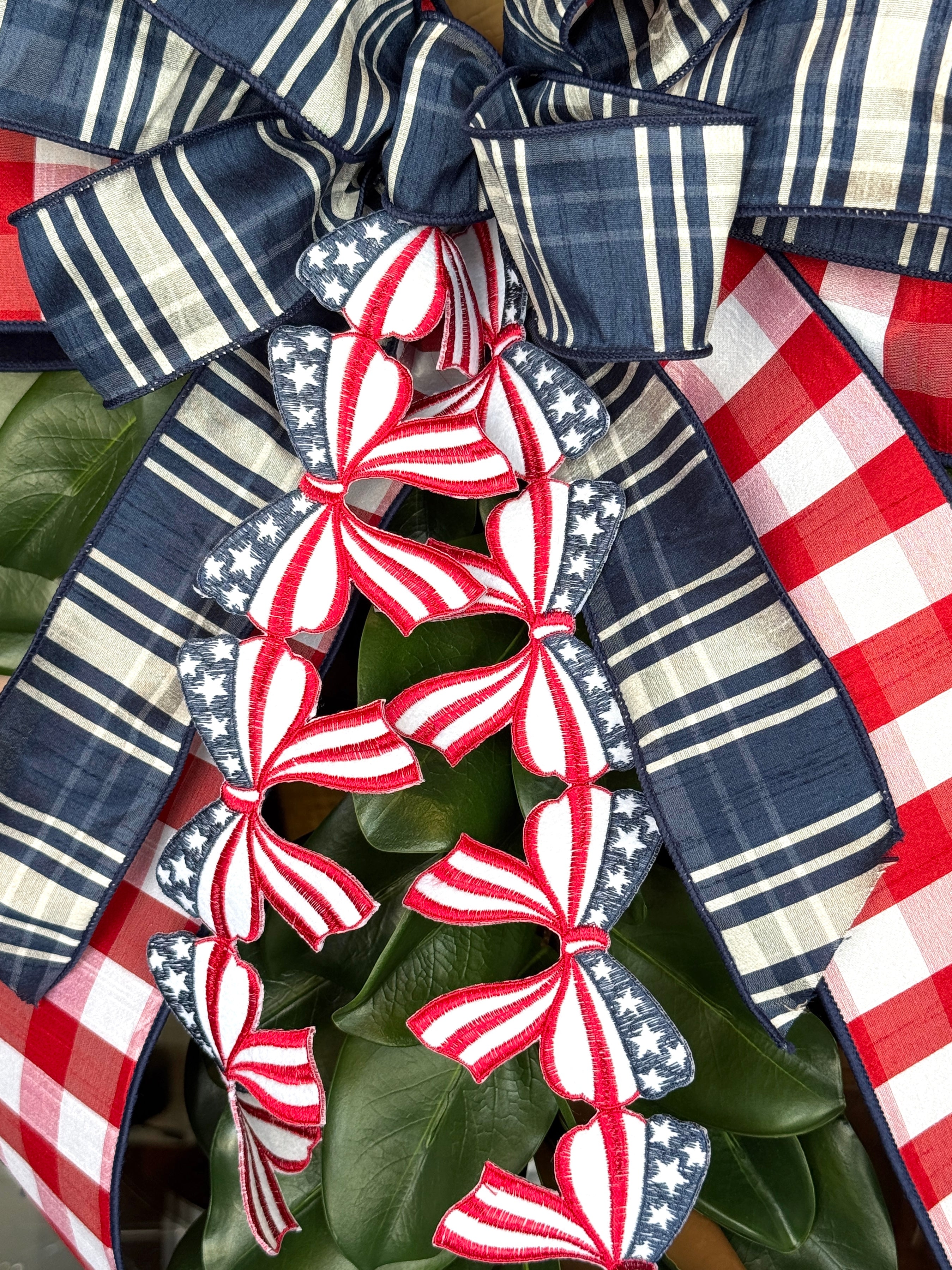 Patriotic Plaid Bow