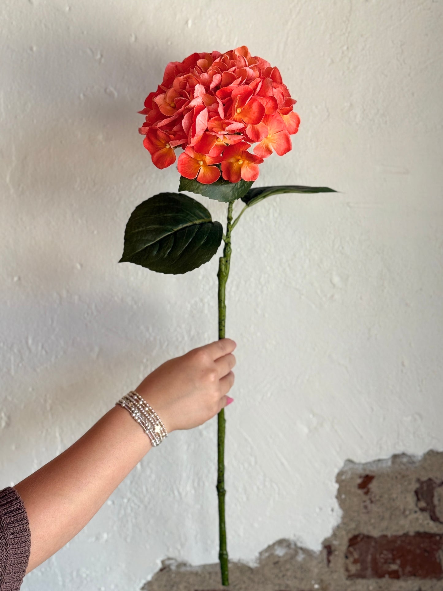 23.6” Natural Touch Garden Hydrangea, Coral
