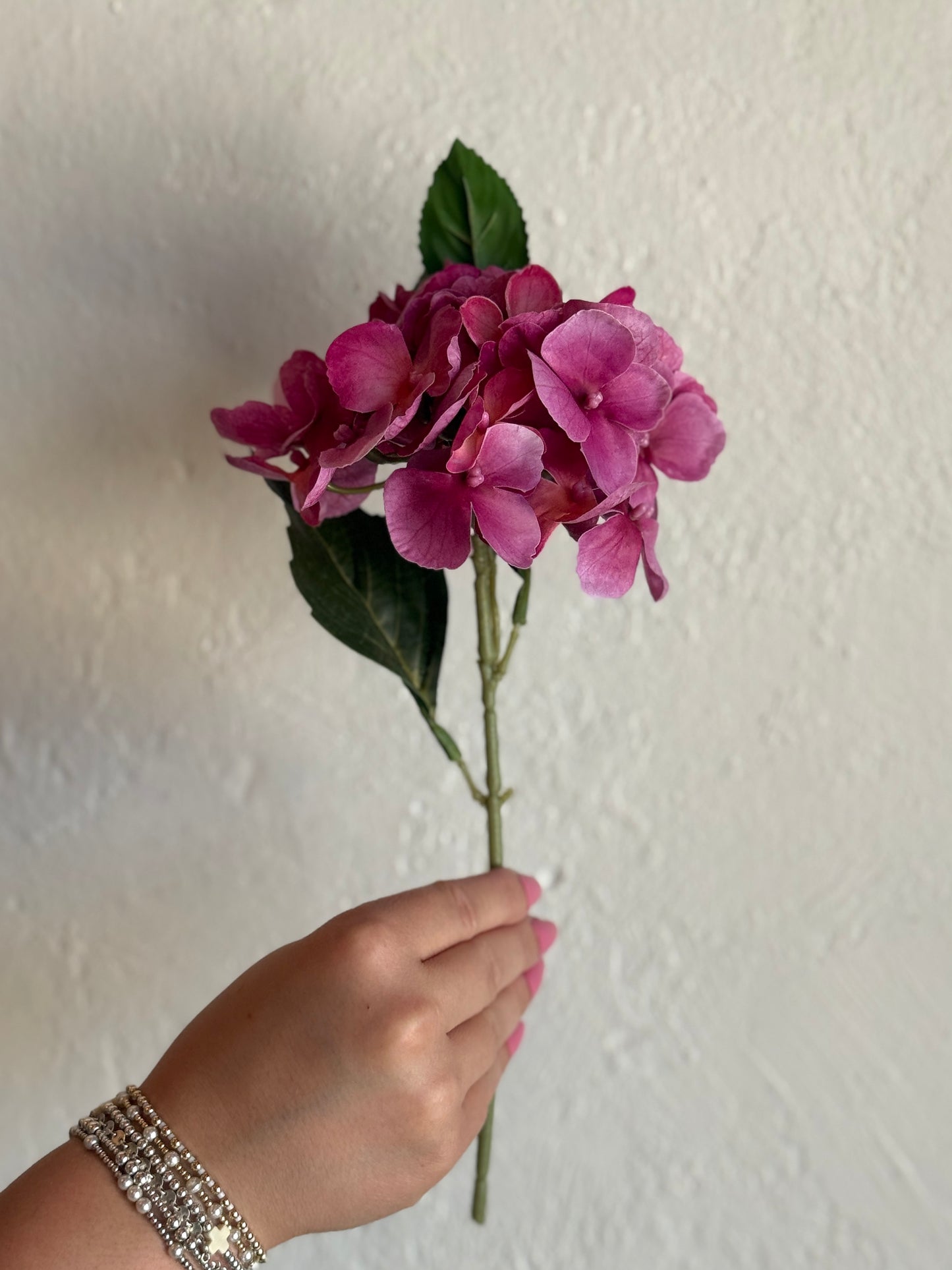 10.6” Natural Touch Hydrangea Spray, Rose