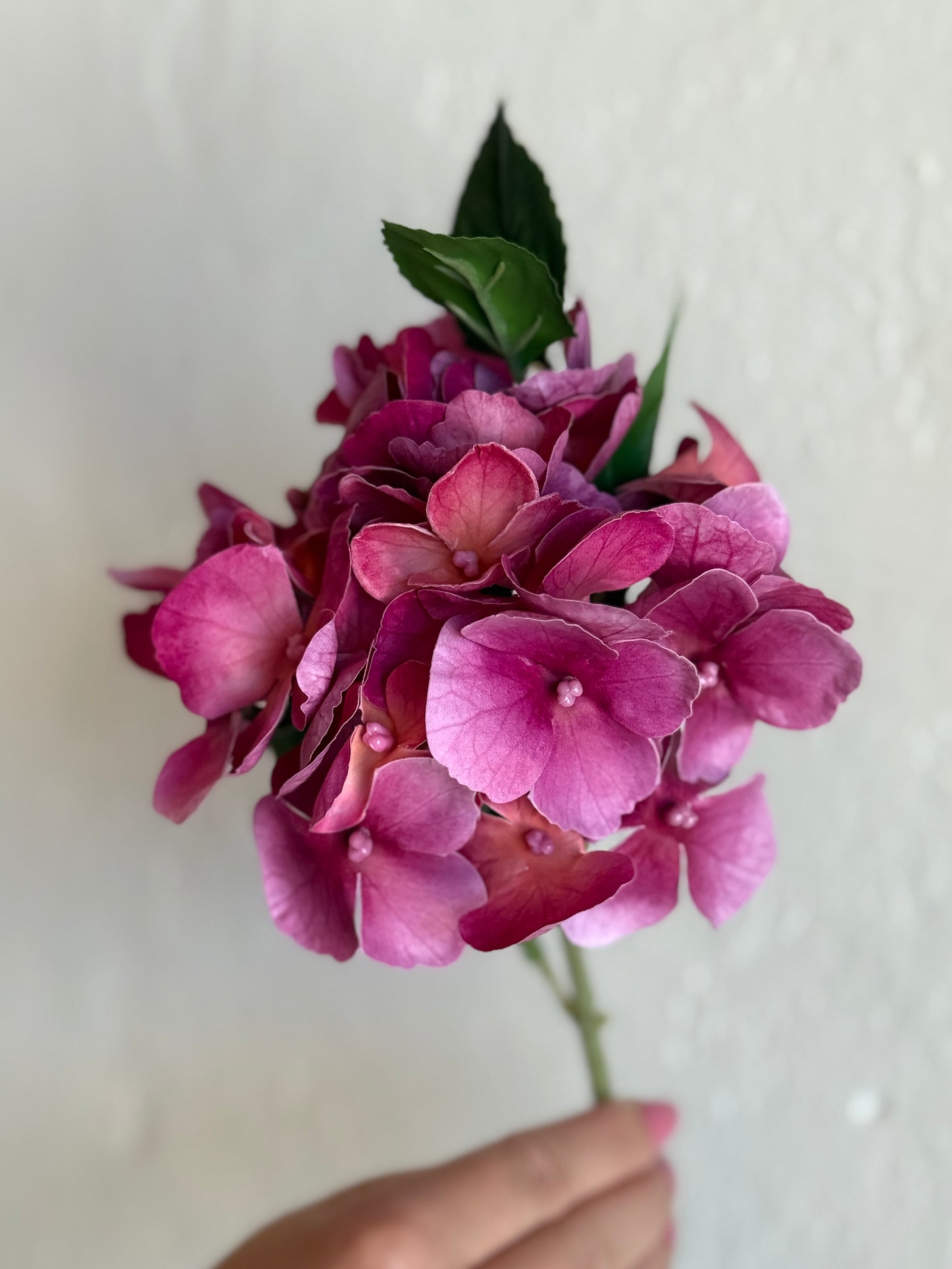 10.6” Natural Touch Hydrangea Spray, Rose