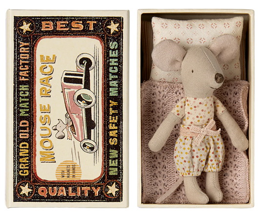 Maileg - Little Sister Mouse in Matchbox