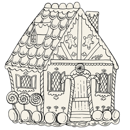 Hester & Cook Die Cut Gingerbread House Coloring Placemat - 12 sheets
