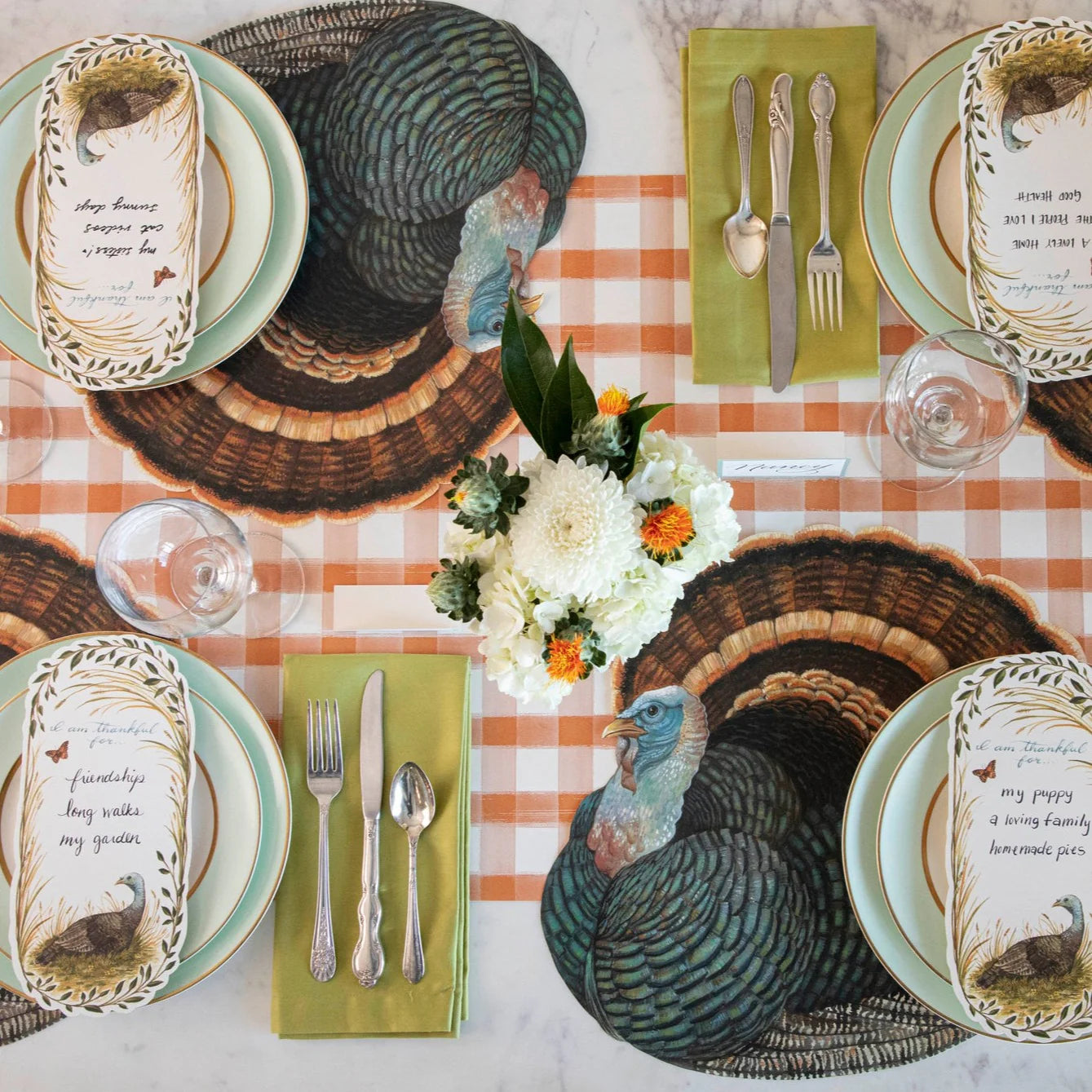 Hester & Cook Die-cut Heritage Turkey Placemat - 12 Sheets