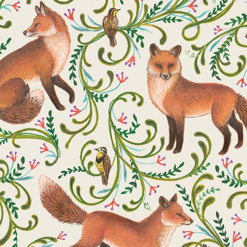 Hester & Cook “Fanciful Fox" Cocktail Napkin - Pack of 20