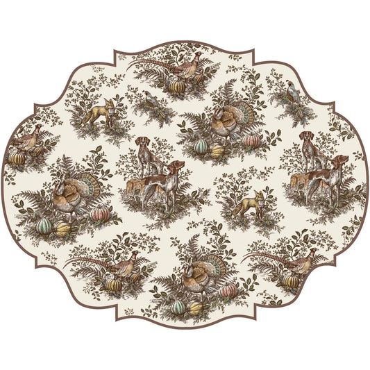 Hester & Cook Die-Cut Harvest Toile Frame Placemat - 12 sheets
