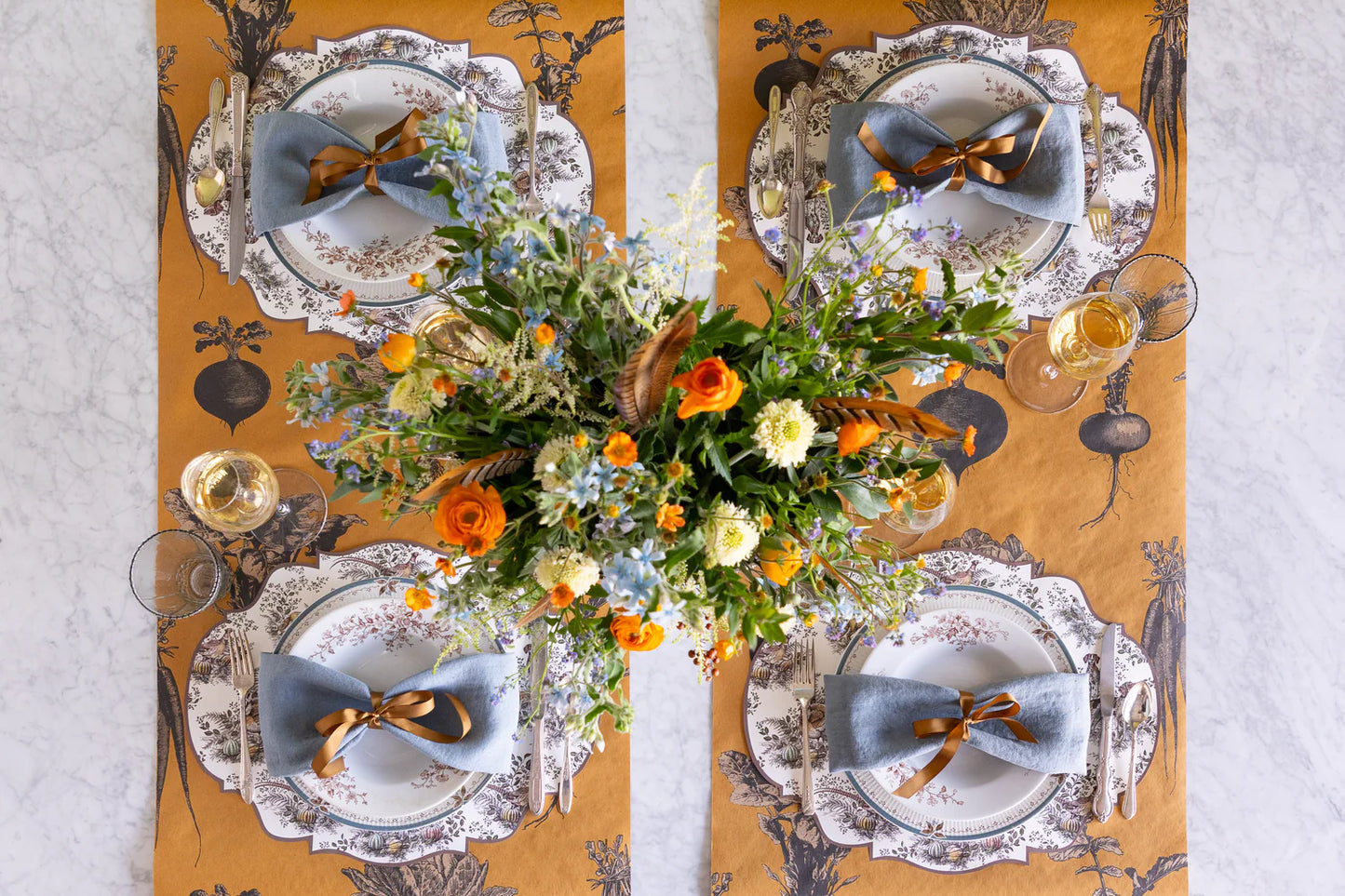 Hester & Cook Die-Cut Harvest Toile Frame Placemat - 12 sheets