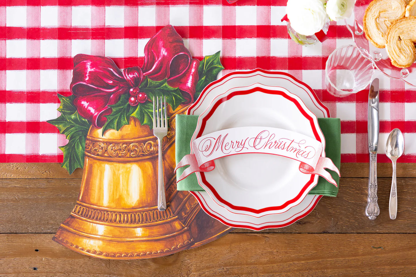 Hester & Cook Die-Cut Christmas Bells Placemat - 12 sheets