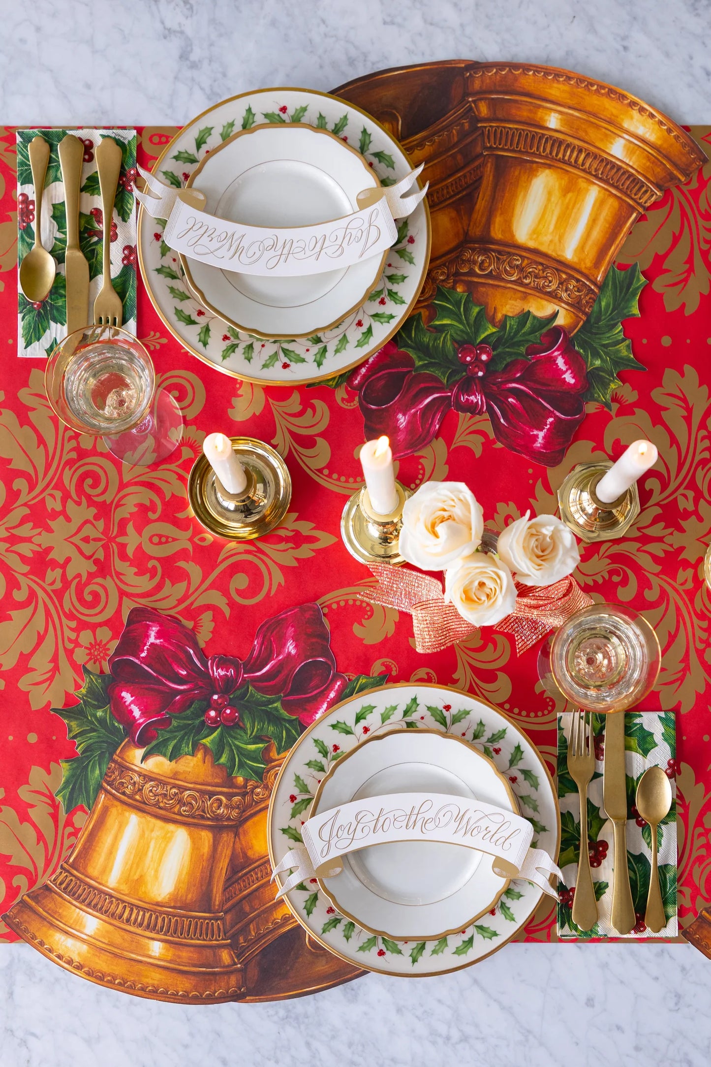 Hester & Cook Die-Cut Christmas Bells Placemat - 12 sheets