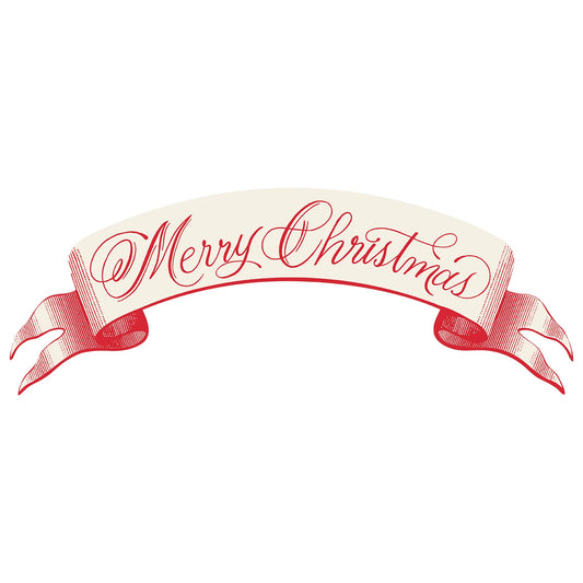 Hester & Cook Red “Merry Christmas” Banner Table Accent - Pack of 12