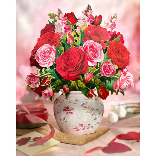 FreshCut Paper Pop-up Flower Bouquet Blooming Roses