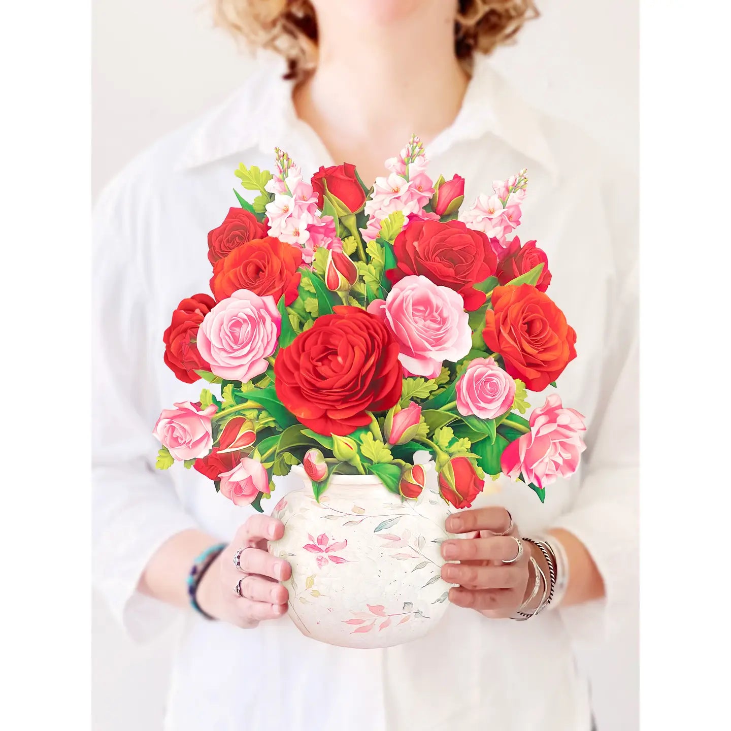 FreshCut Paper Pop-up Flower Bouquet Blooming Roses