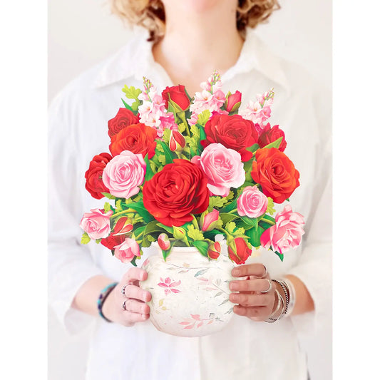 FreshCut Paper Pop-up Flower Bouquet Blooming Roses