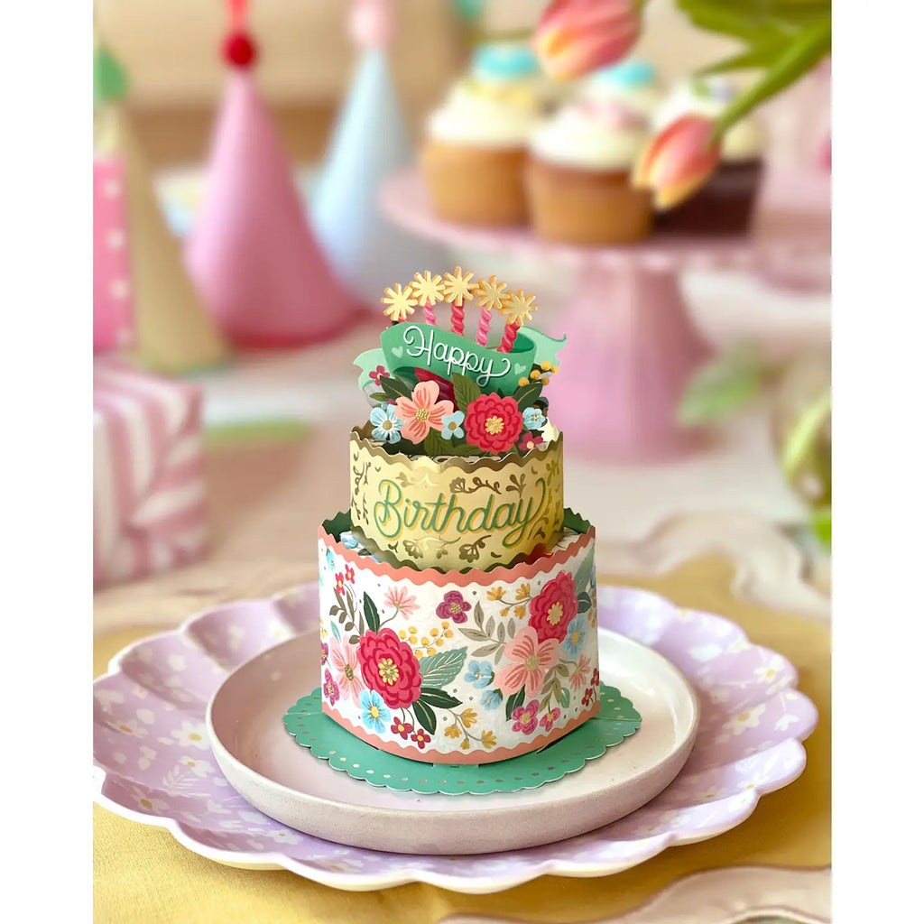 FreshCut Paper Pop-up Greeting Card Mini Blooming Birthday Cake