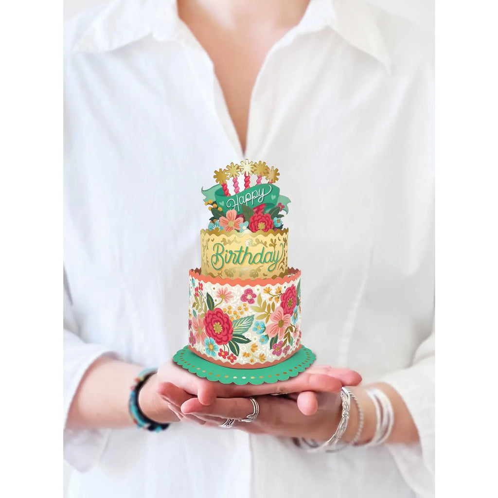 FreshCut Paper Pop-up Greeting Card Mini Blooming Birthday Cake