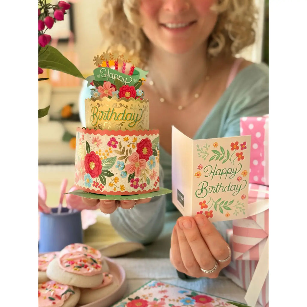 FreshCut Paper Pop-up Greeting Card Mini Blooming Birthday Cake