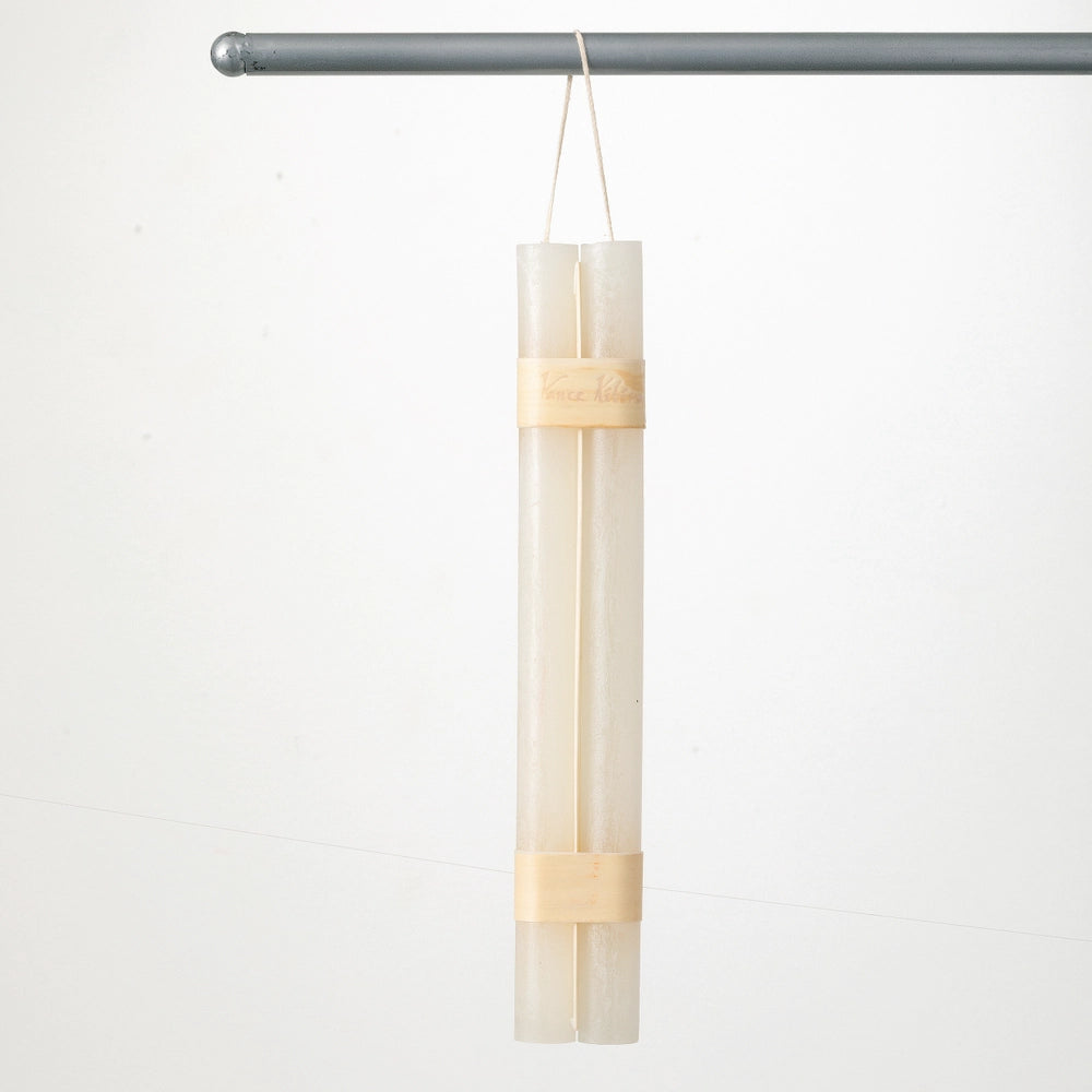 Vance Kitira 12” Melon White Hanging Timber Taper Candle, Set of 2