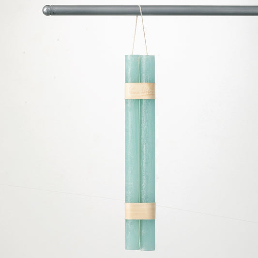 Vance Kitira 12" Sea Foam Hanging Timber Taper Candle, Set of 2