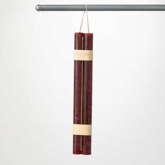 Vance Kitira 12" Wine Hanging Timber Taper Candle, Set of 2