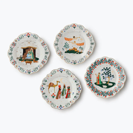 Nativity Porcelain Dessert Plate Set