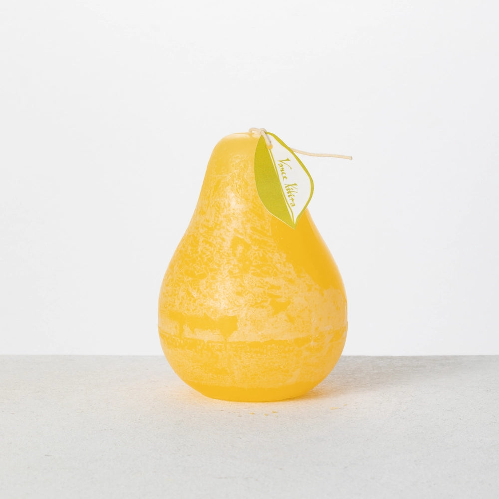 Vance Kitira 3" X 4" Pale Yellow Timber Pear Candle