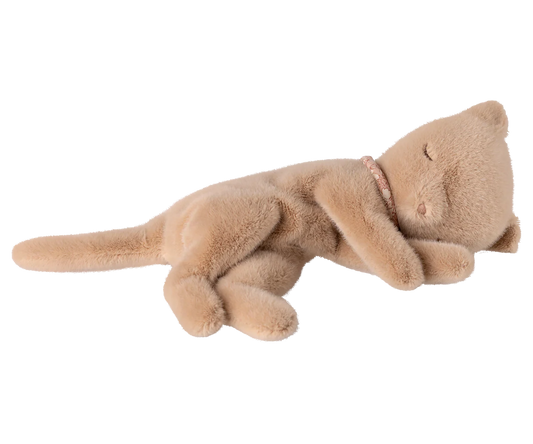 Sleeping Kitten Plush, Small - cream