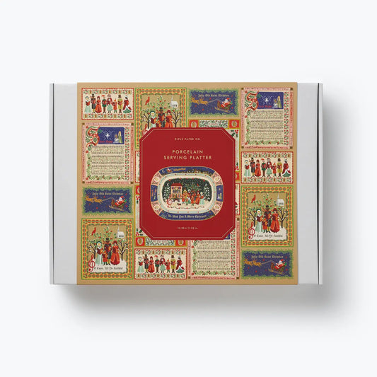 Christmas Carols Large Porcelain Serving Tray