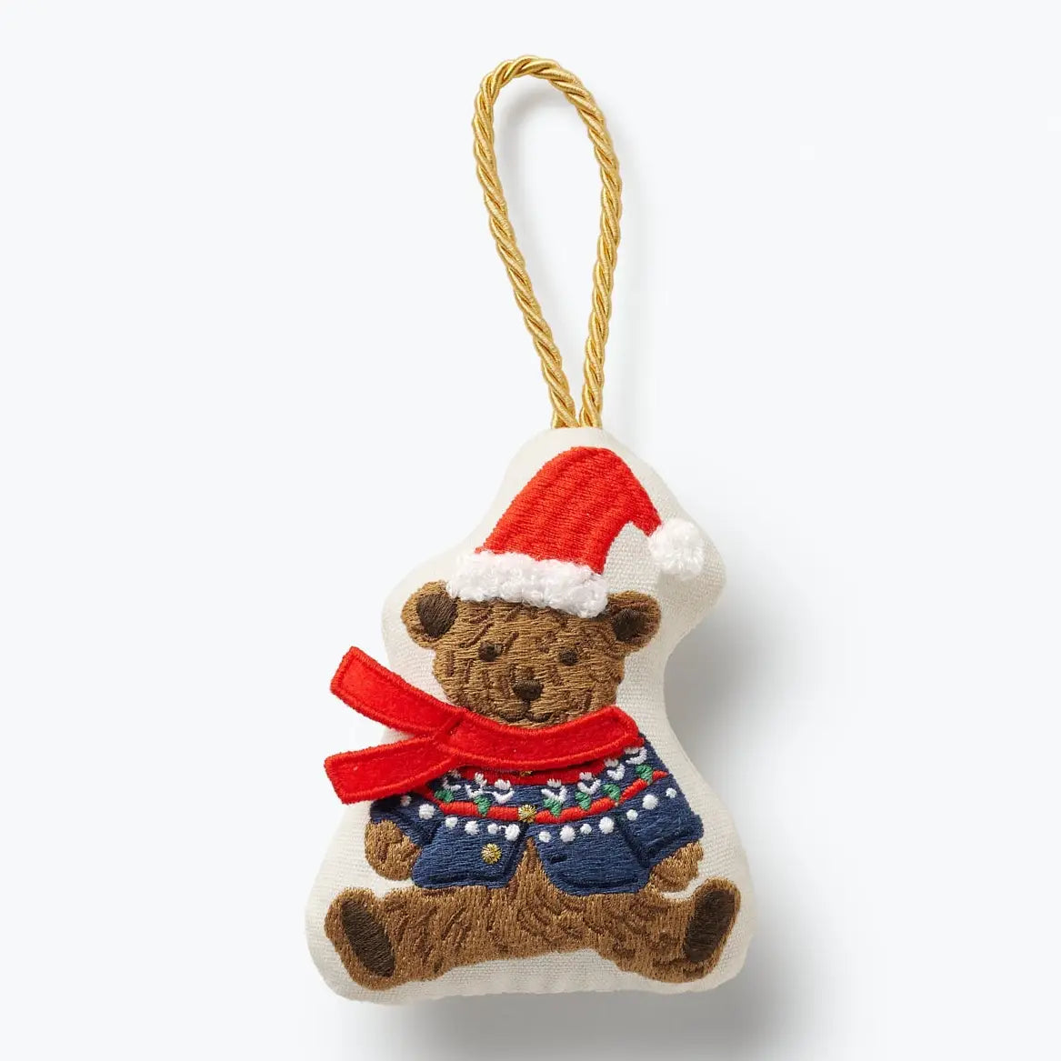 Beary Christmas Embroidered Ornament
