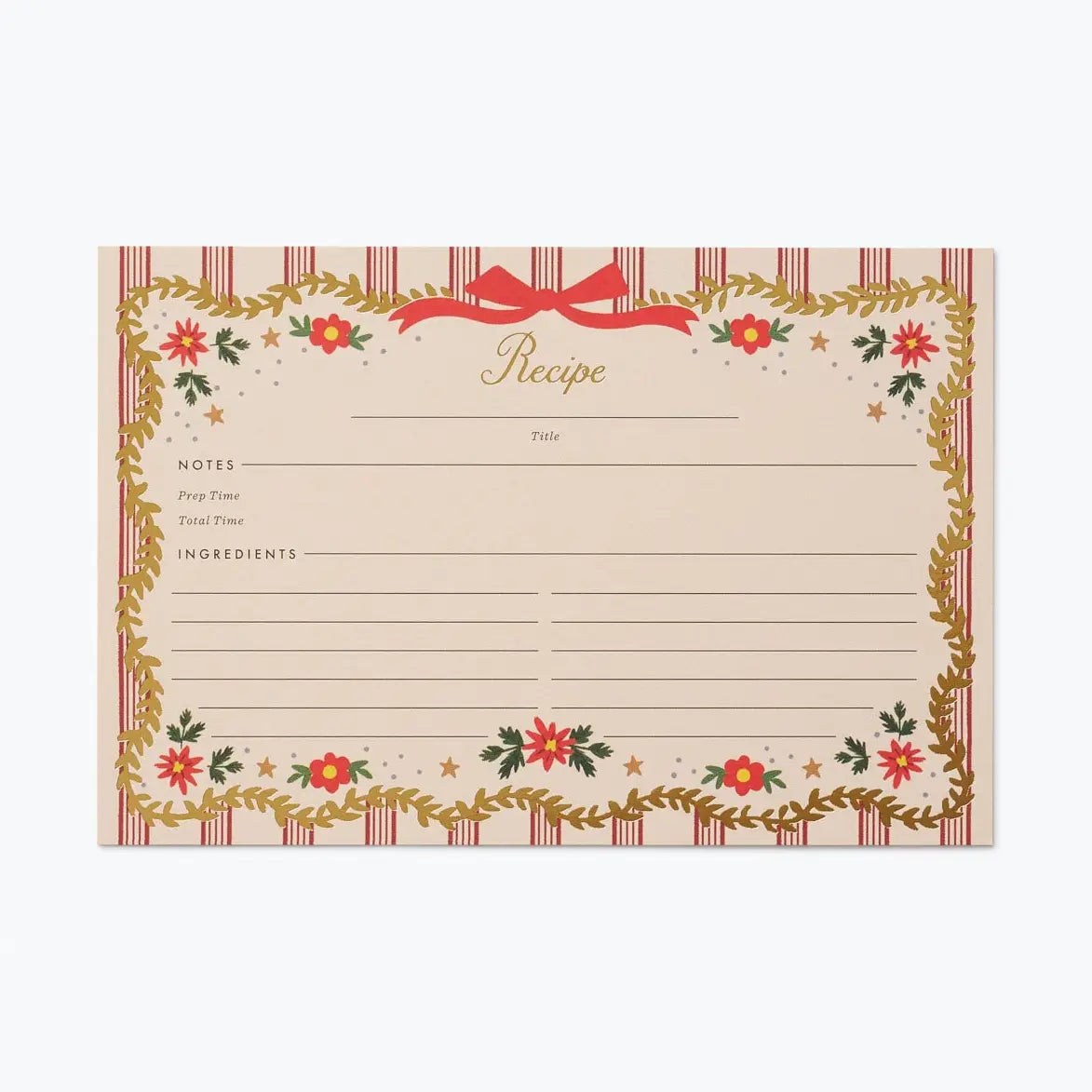 Pack of 12 Holly Jolly Recipe Cards
