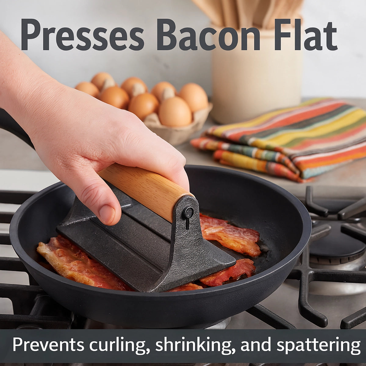Hic Kitchen Bacon Press and Steak Weight - Square