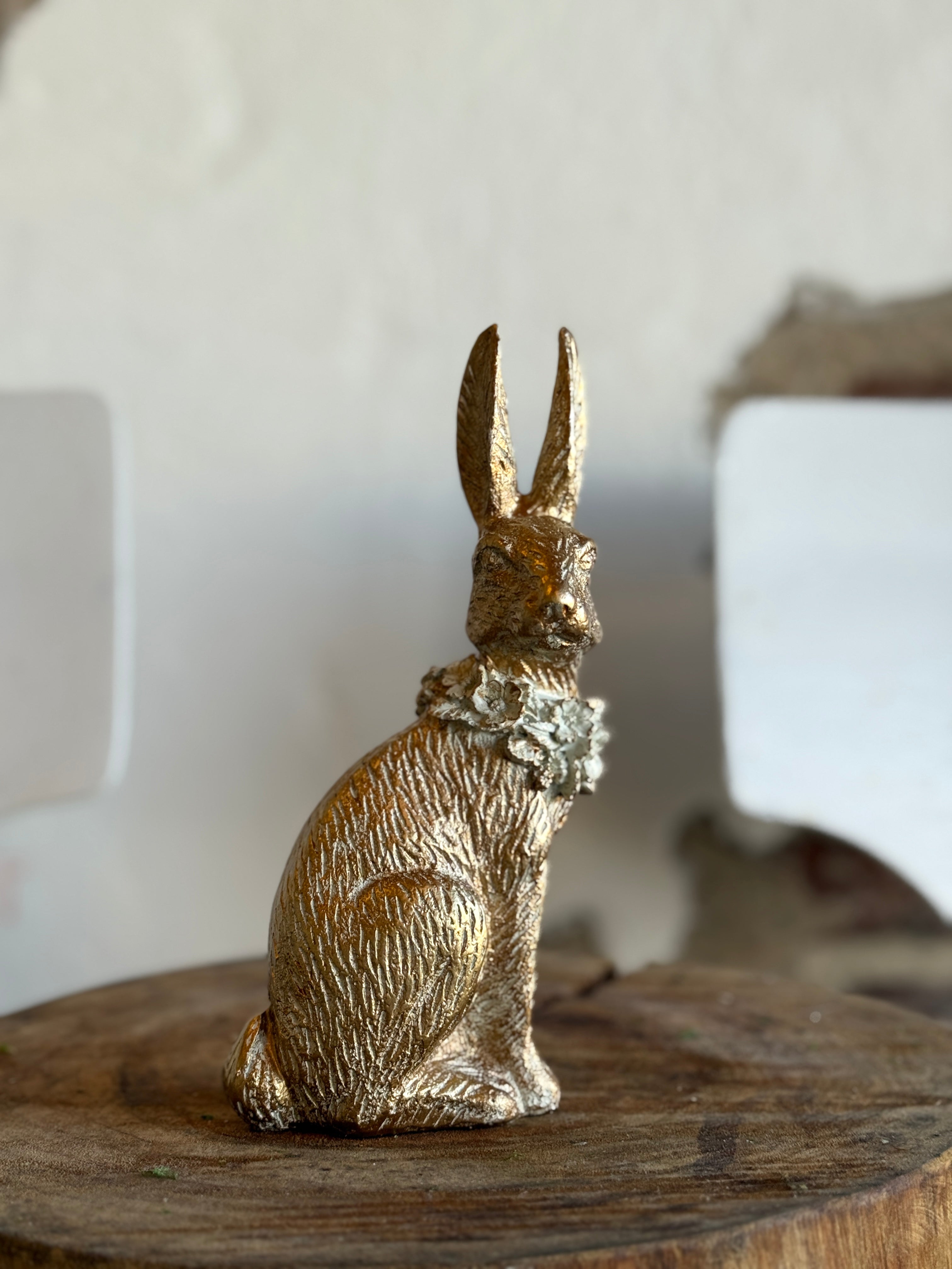 Gold Resin Easter Bunnies (2 Styles)