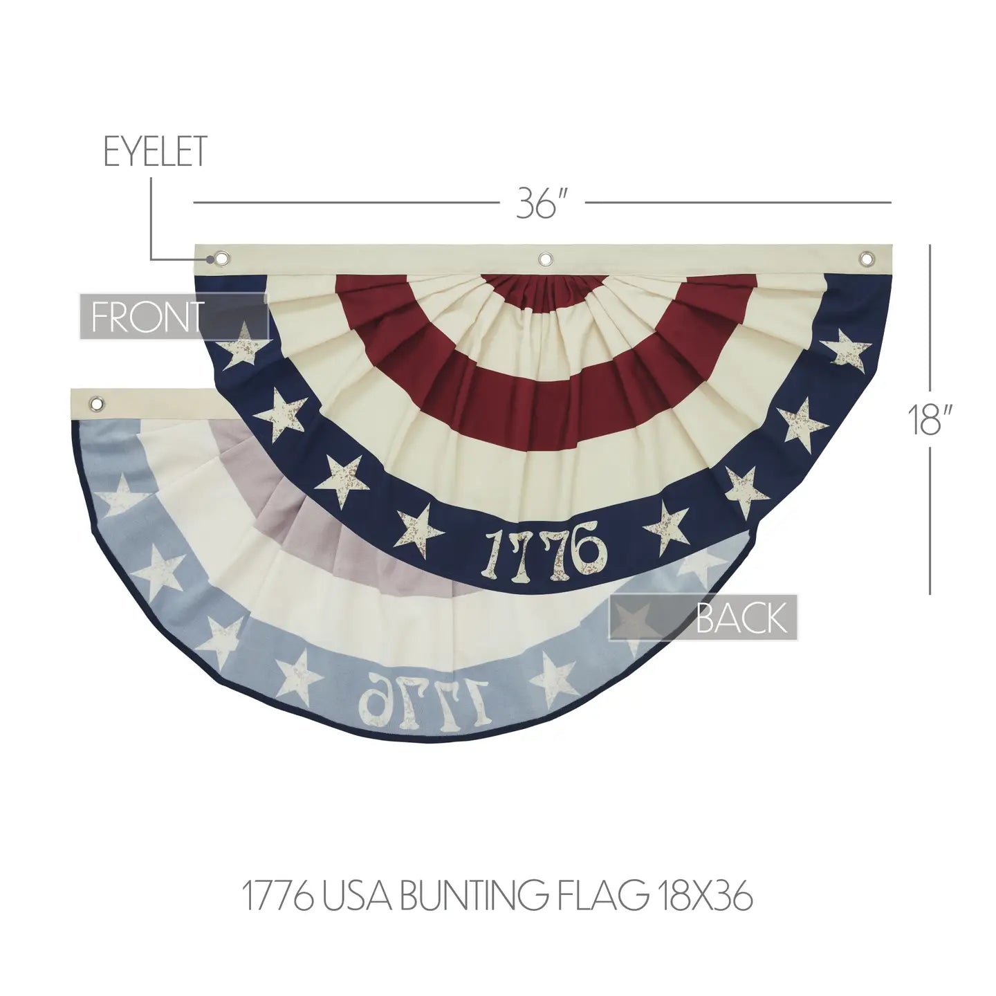 1776 Bunting Flag - 18” x 36”