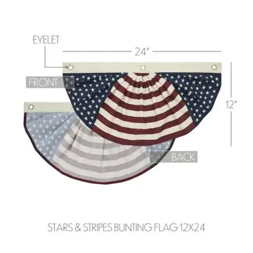 Stars and Stripes Bunting Flag - 12” x 24”