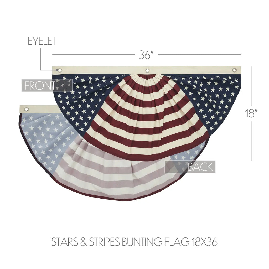 Stars and Stripes Bunting Flag - 18” x 36”