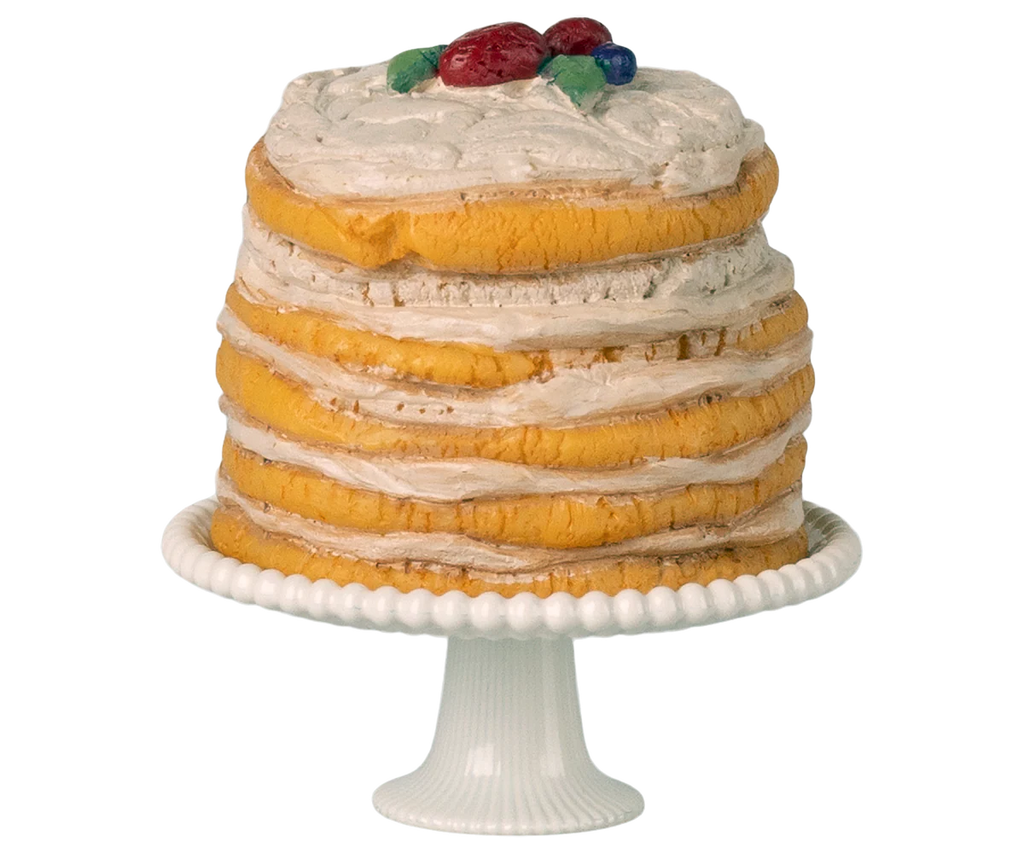 Maileg - Party Cake and Cake Stand, off white