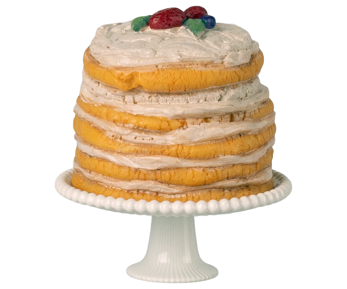 Maileg - Party Cake and Cake Stand, off white