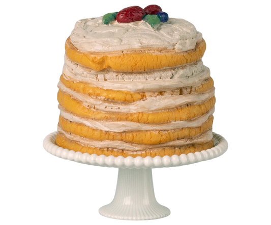 Maileg - Party Cake and Cake Stand, off white