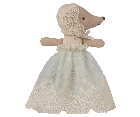 Maileg - Baby Mouse in Gown, Mint