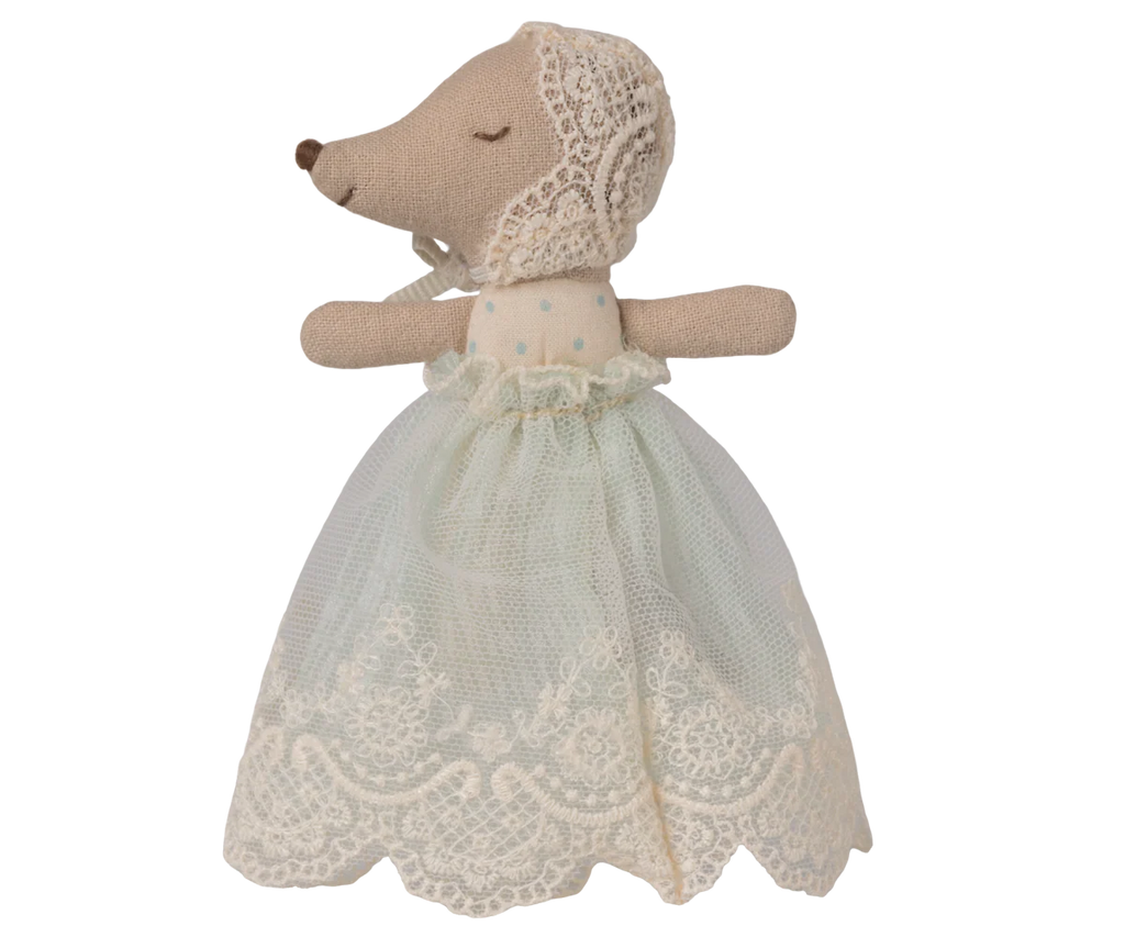 Maileg - Baby Mouse in Gown, Mint