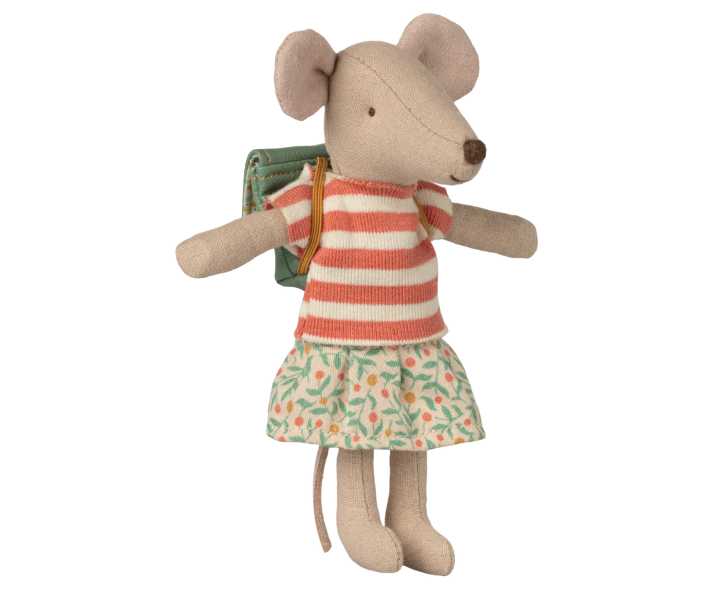 Maileg - Clothes and Bag, Big Sister Mouse, Coral