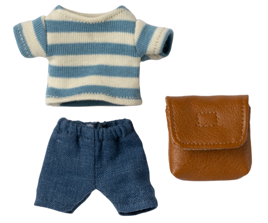 Maileg - Clothes and Bag, Big Brother Mouse, Brown
