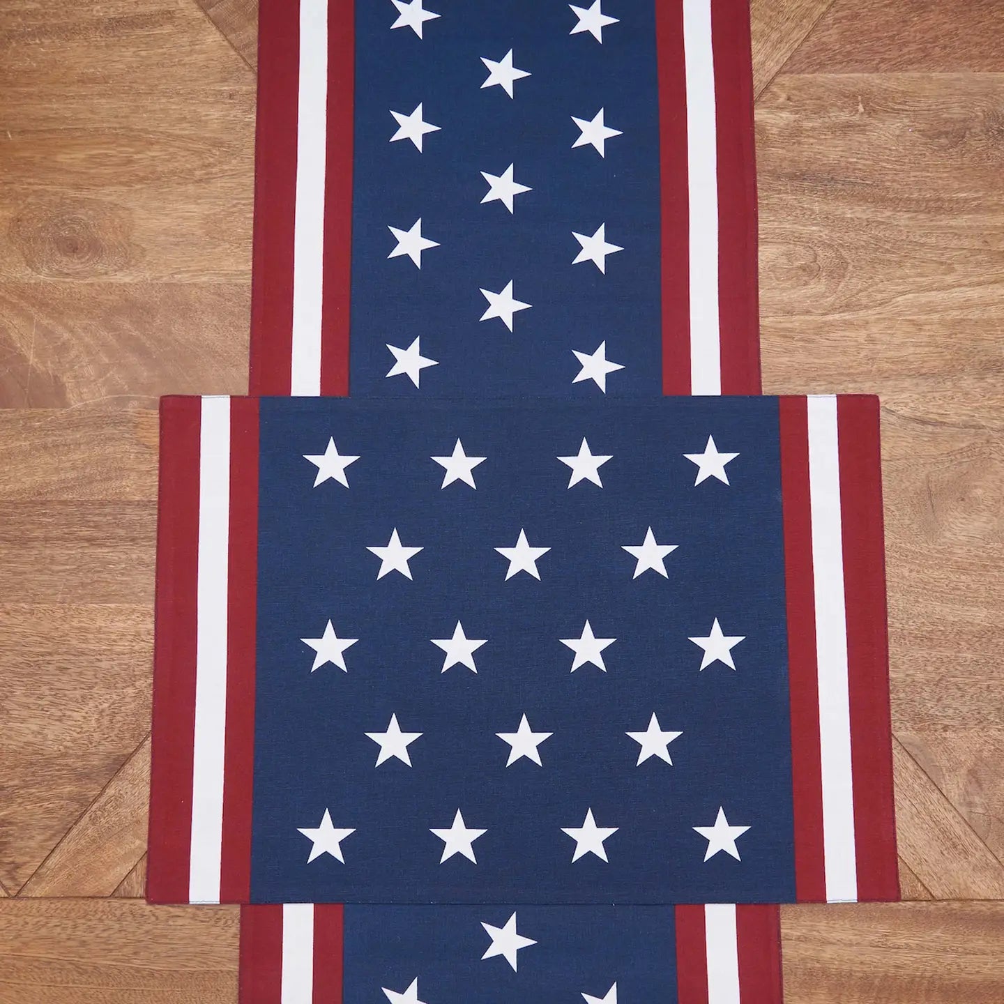 Patriotic Stars & Stripes 4th of July Table Runner