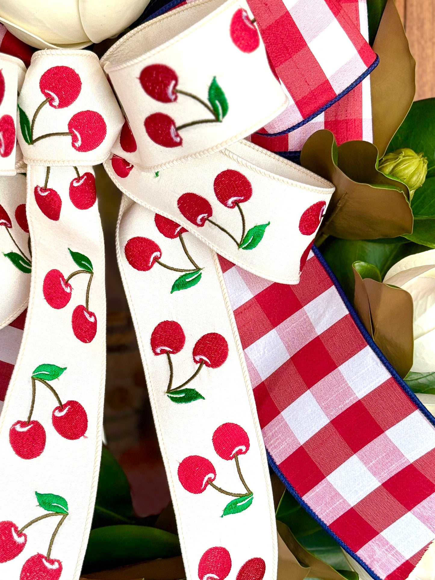Cherries & Check Bow