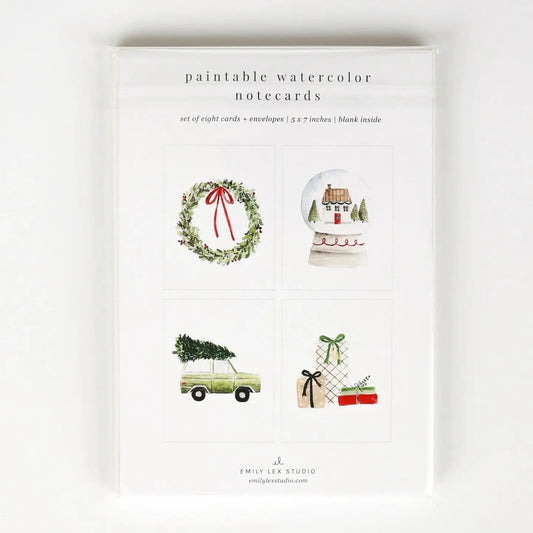Christmas Cheer Paintable Watercolor Notecard Set