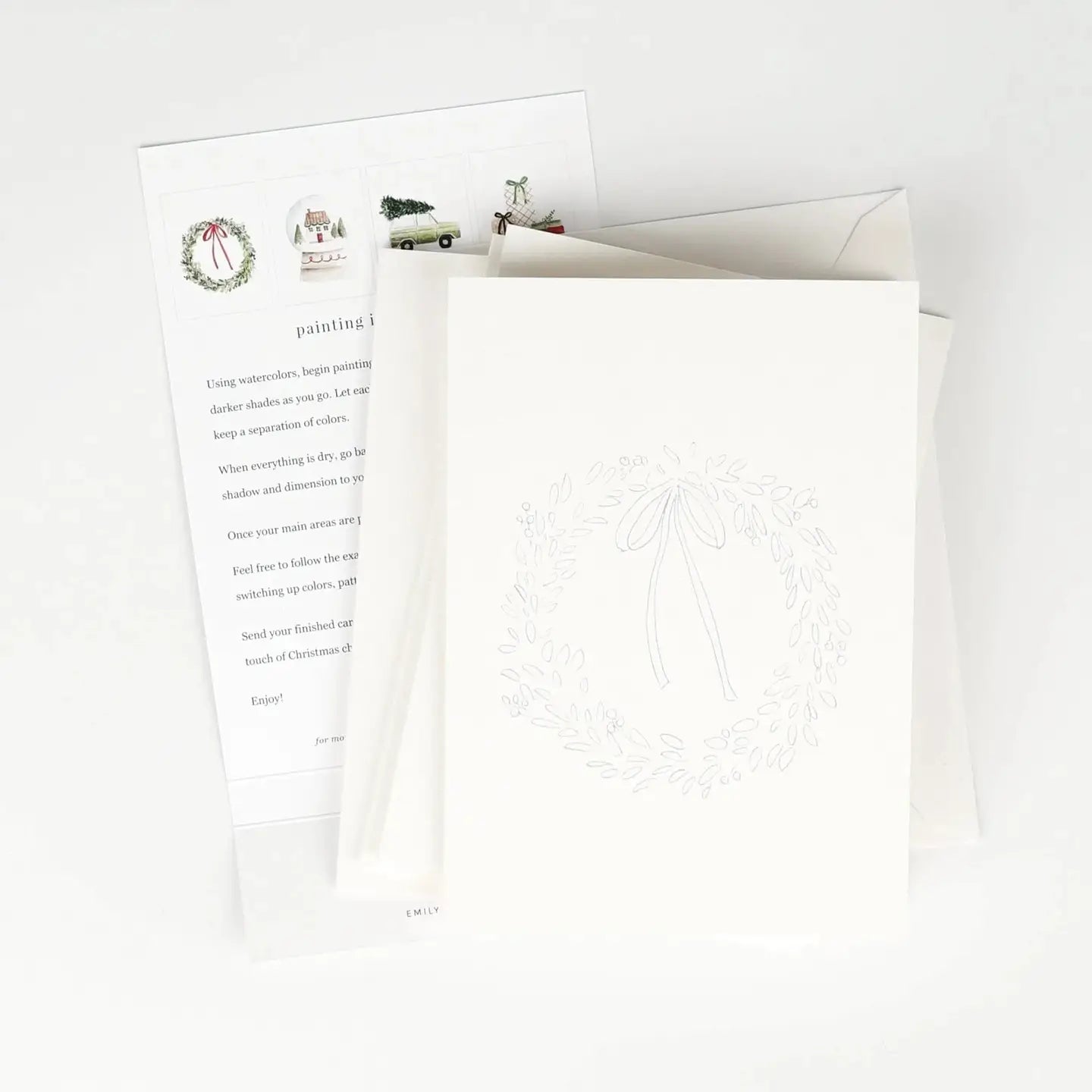 Christmas Cheer Paintable Watercolor Notecard Set